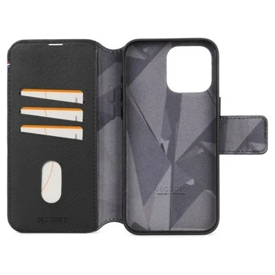 Cover Wallet Iphone 15 Pro Leather Magsafe Decoded &ndash; Black
